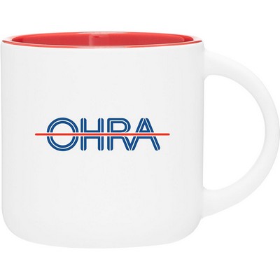 14 oz Minolo Ceramic Mug (Matte White/Red)