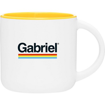 14 oz Minolo Ceramic Mug (Matte White/Yellow)