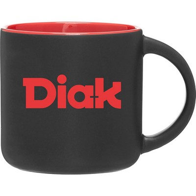 14 oz Minolo Ceramic Mug (Matte Black/Red)